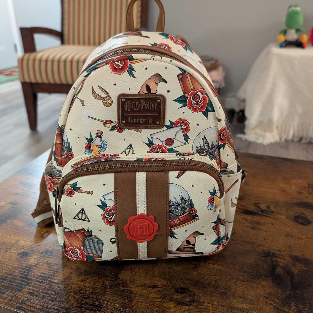 Harry Potter Loungefly Cream and Brown Backpack
